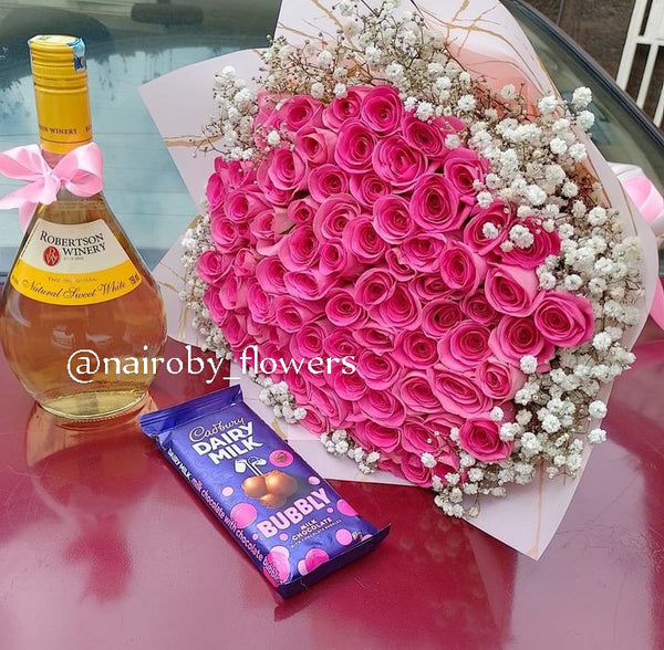 ROBERTSON WINE,CHOCOLATE & PINK ROSES