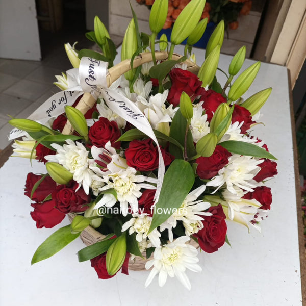 LARGE-LILIES BASKET