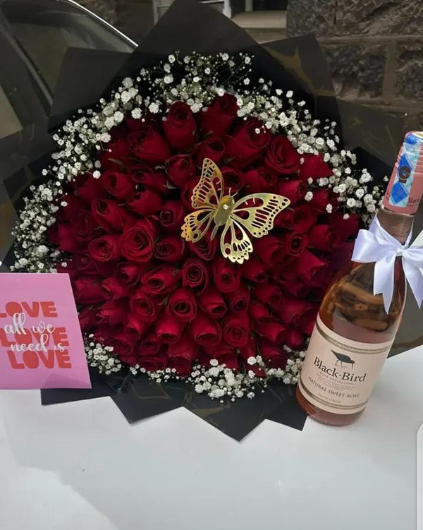 BLAC K BIRD WINE & RED ROSES