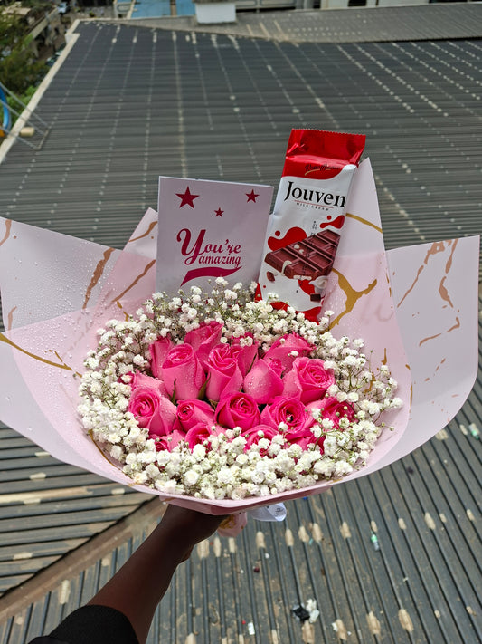 CHOCOLATE & PINK ROSES