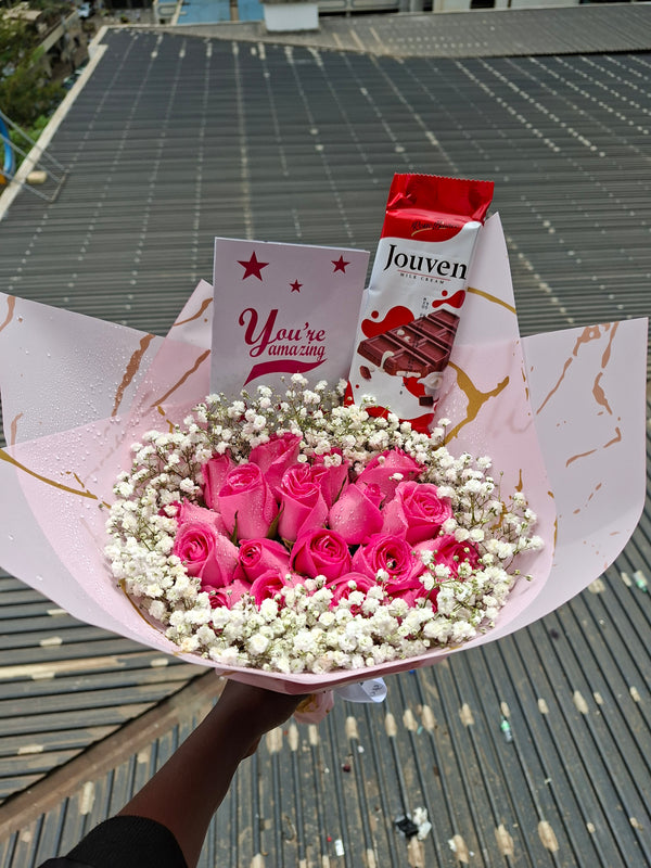 CHOCOLATE & PINK ROSES
