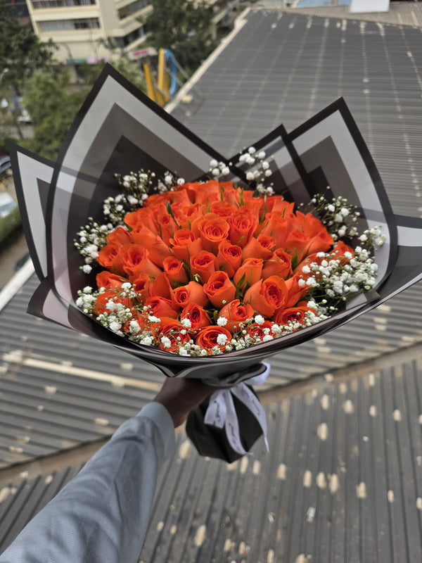 BURNING ORANGE ROSES