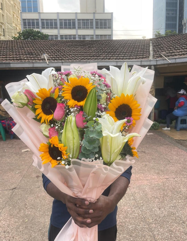 SUNFOWERS-LILIES BOUQUET