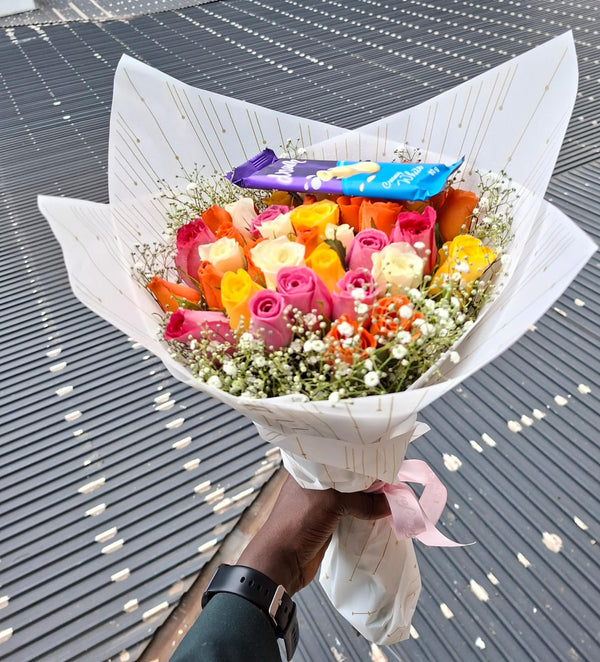 COLORFUL ROSES & CHOCOLATE